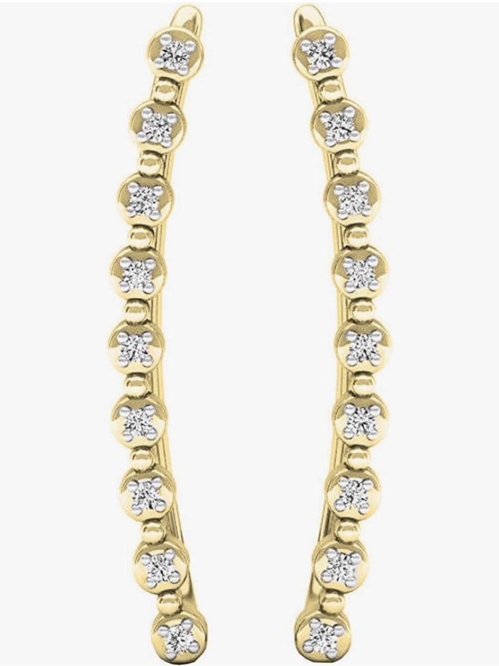 Fine Jewelry | 14k Gold .05 ctw White Natural Diamond Ear Crawlers Ear Climbers
